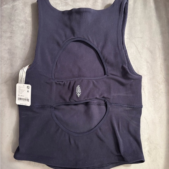 FP Movement by Free People Tops - FP Movement by Free People Navy Unwind Long Line Tank